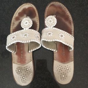 Jack Rogers sandals tan and white
